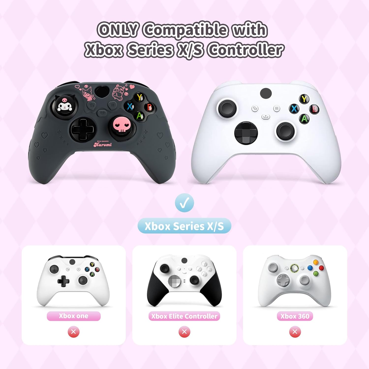 Controller Cover Skin for Xbox Series X/S,Soft Silicone Anti-Slip Protective Cover Skin Case Compatible with Xbox Controller with 2 Thumb Grip Caps - KLM - Image 2
