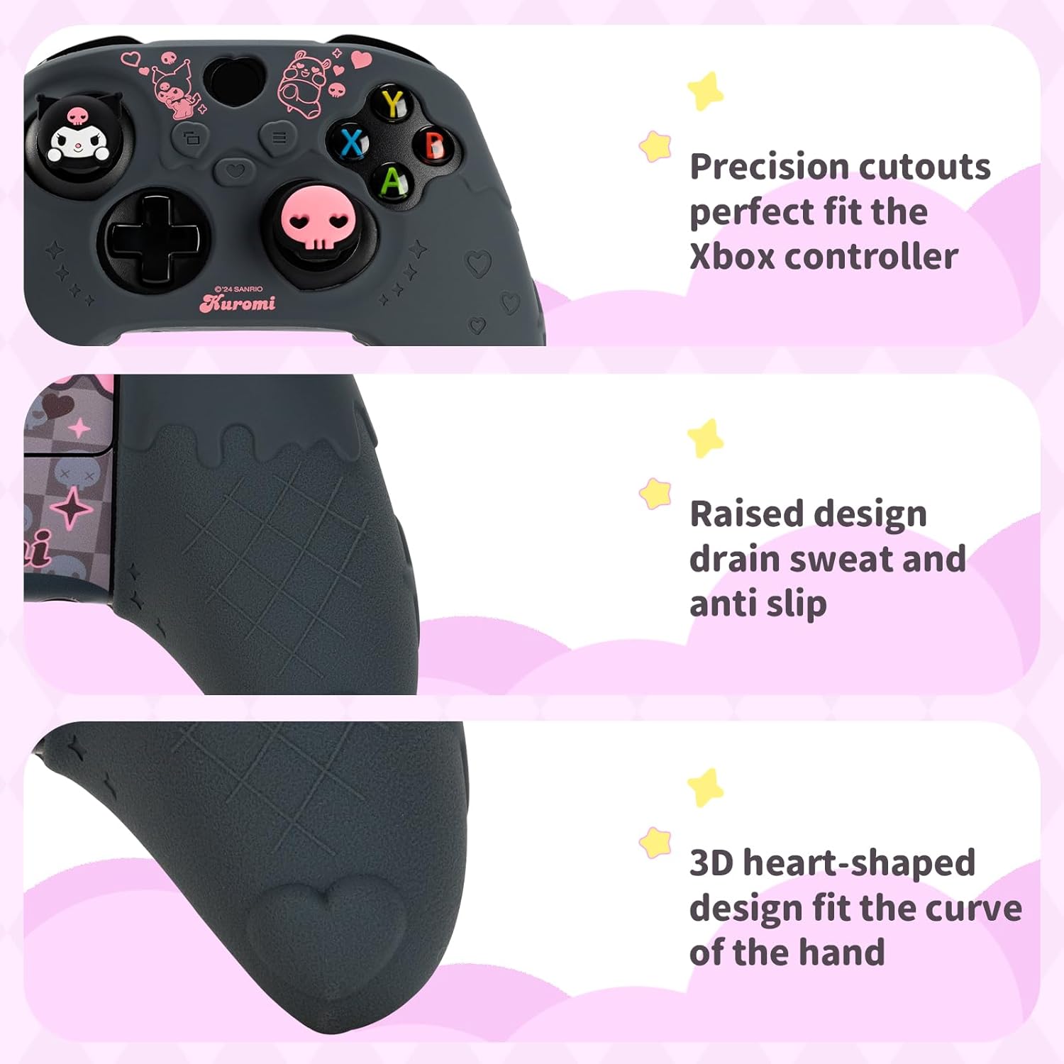 Controller Cover Skin for Xbox Series X/S,Soft Silicone Anti-Slip Protective Cover Skin Case Compatible with Xbox Controller with 2 Thumb Grip Caps - KLM - Image 3