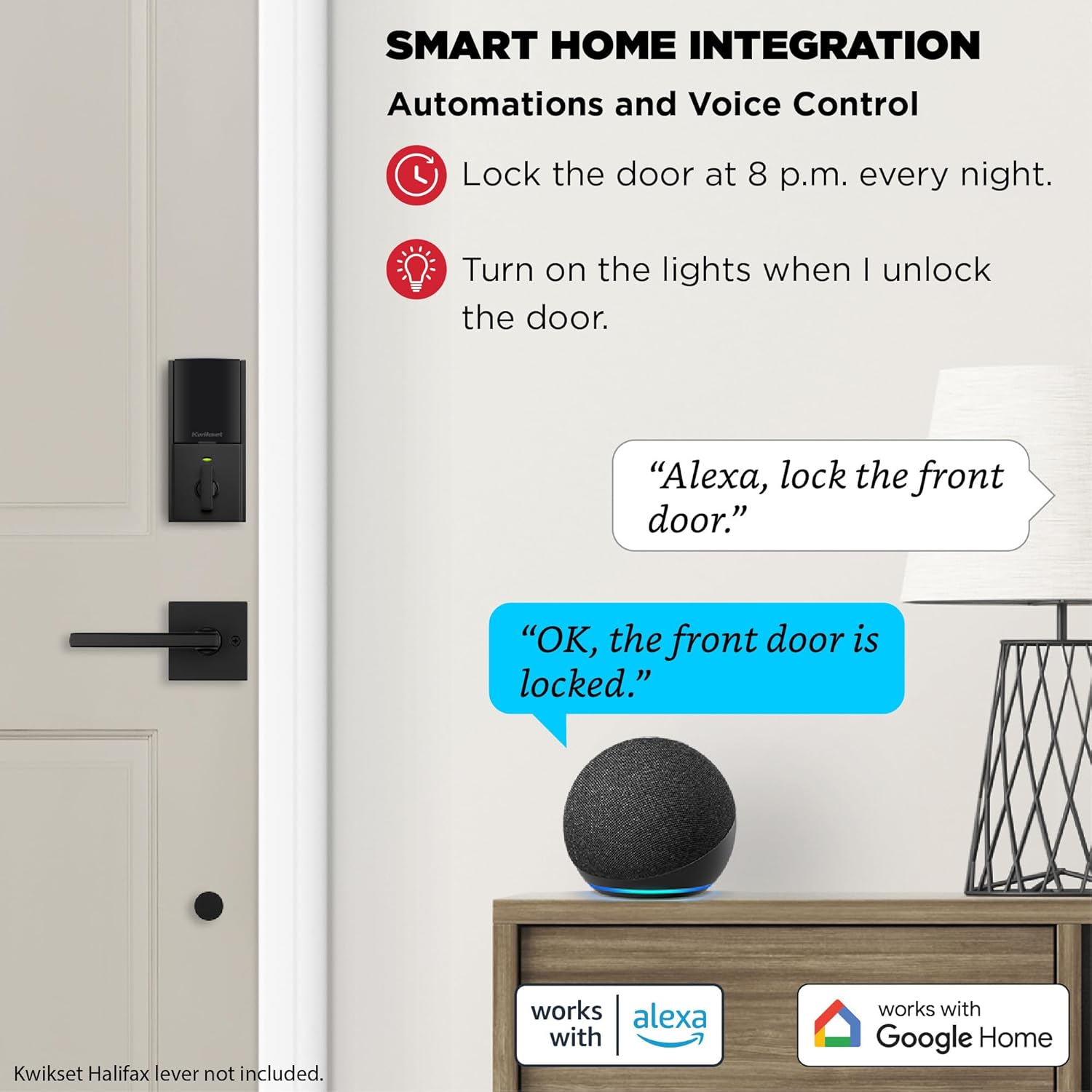 Kwikset Halo Touch Fingerprint Wi-Fi Smart Lock, Keyless Entry Door Low Profile Deadbolt, Geofence Auto-Unlock, Grade AAA Certified, No Hub Easy Install, Matte Black Lifetime Finish Warranty, Square - Image 4