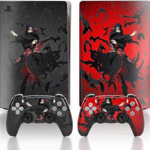 PS 5 Skin Disc Edition Anime Console and Controller Vinyl Sticker, Durable, Scratch Resistant, No Bubble, Precisely Line Up, Compatible with Play S tation 5