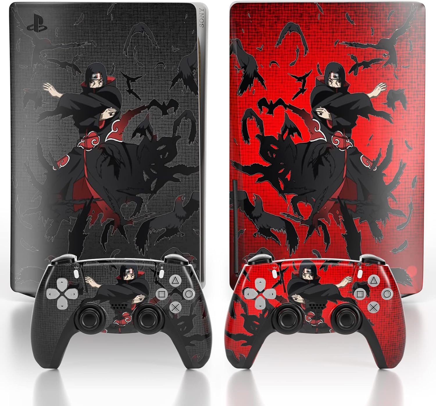 PS 5 Skin Disc Edition Anime Console and Controller Vinyl Sticker, Durable, Scratch Resistant, No Bubble, Precisely Line Up, Compatible with Play S tation 5