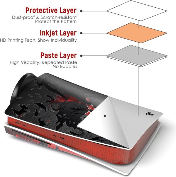 PS 5 Skin Disc Edition Anime Console and Controller Vinyl Sticker, Durable, Scratch Resistant, No Bubble, Precisely Line Up, Compatible with Play S tation 5 - Image 3