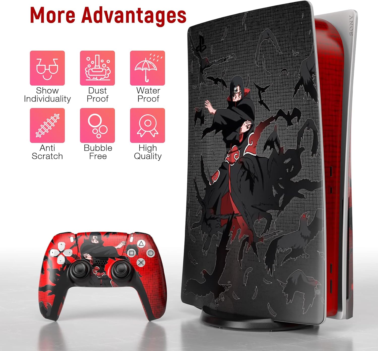 PS 5 Skin Disc Edition Anime Console and Controller Vinyl Sticker, Durable, Scratch Resistant, No Bubble, Precisely Line Up, Compatible with Play S tation 5 - Image 4