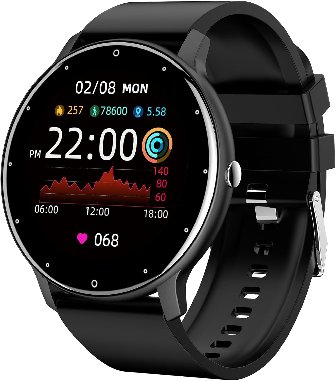 Rival Smart Watch for Men, Women and Teens Vital Fitness Tracker 2025 All-in-One Fitness Watch | Step Counter, Heart Rate Monitor, Sleep Fitness Trackers, Instant Notifications