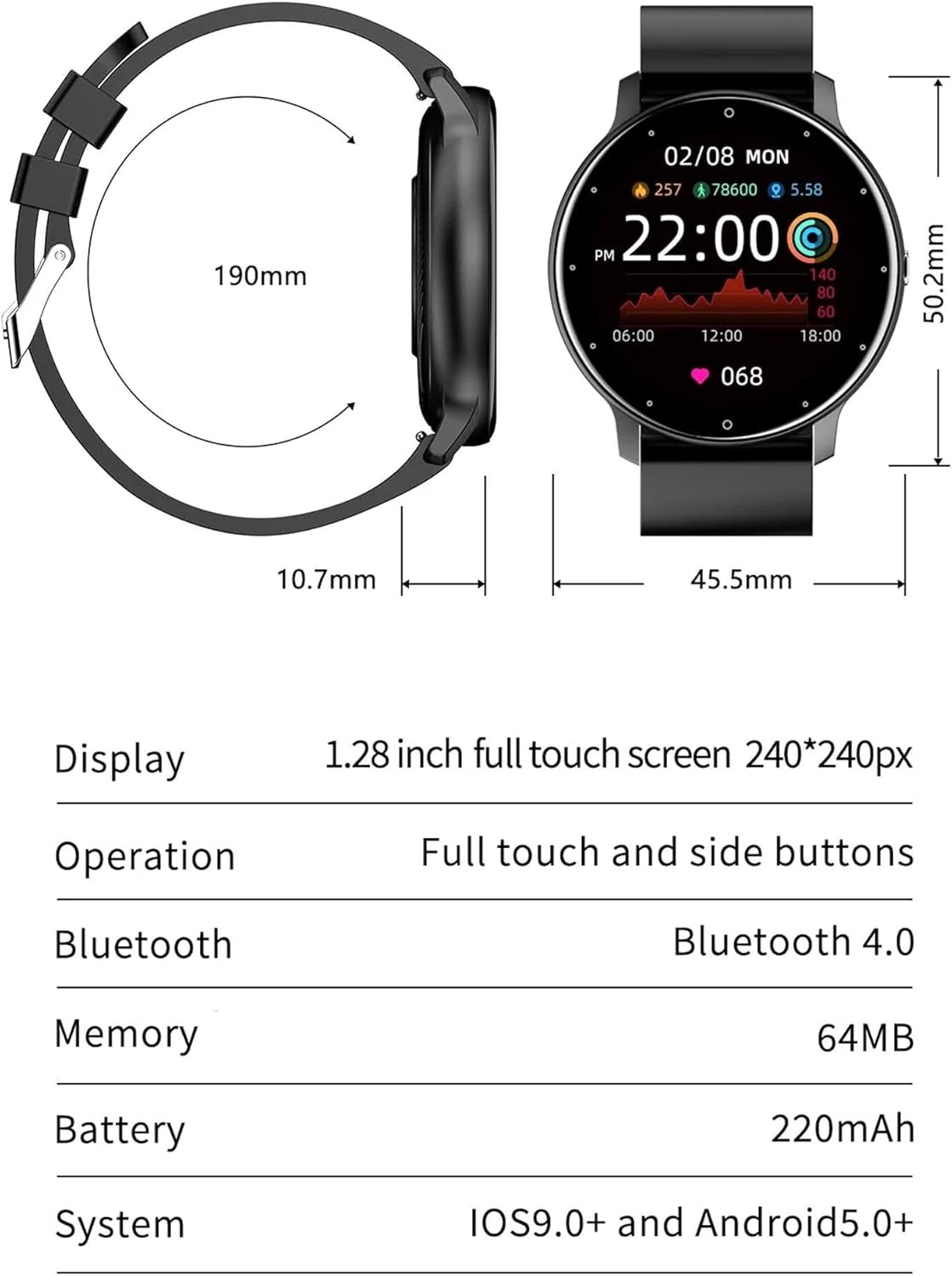 Rival Smart Watch for Men, Women and Teens Vital Fitness Tracker 2025 All-in-One Fitness Watch | Step Counter, Heart Rate Monitor, Sleep Fitness Trackers, Instant Notifications - Image 2