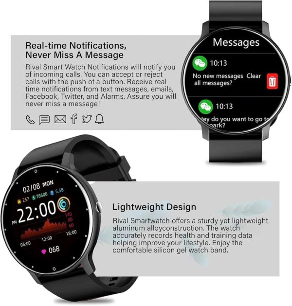 Rival Smart Watch for Men, Women and Teens Vital Fitness Tracker 2025 All-in-One Fitness Watch | Step Counter, Heart Rate Monitor, Sleep Fitness Trackers, Instant Notifications - Image 9