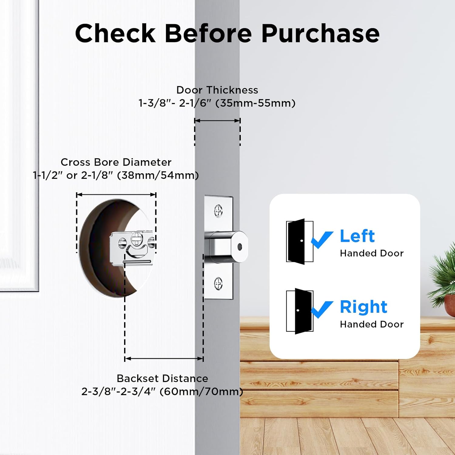 TCL D1 Pro Palm Vein Smart Lock, Keyless Entry Door Lock, Upgraded Rechargeable Battery, Front Door Smart deadboalt, App Remote Control, Auto-Lock, Waterproof, Works with Alexa - Image 9